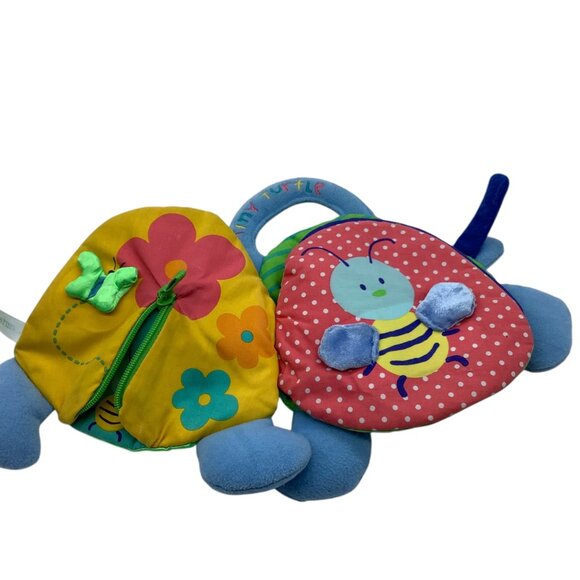 Vtg Carter's Tiny Turtle Plush Baby Activity Book Interactive Pages Handle 9"x7. - Picture 3 of 9